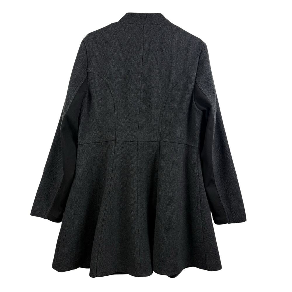 Torrid Gray Military Coat 1X Long A Line Wool Blend Full Zip Gorpcore Winter - Picture 11 of 16